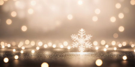 Christmas background with bokeh lights and snowflakes.の素材