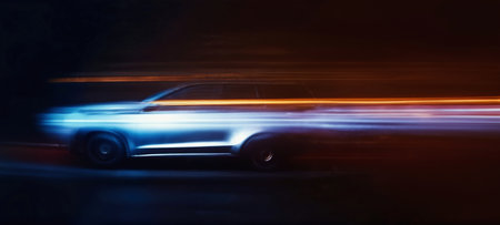 Cars driving in the darknessの素材