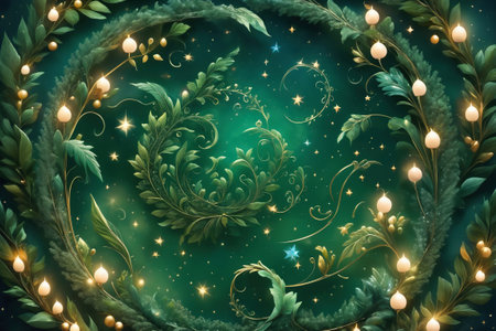 Christmas, decorations, Christmas tree, small colored lights, Christmas, bows, ribbons, Christmas gifts, gifts, retro style, candles, glow, flames, festivals, rural style, seasons,の素材