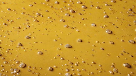Water drops on a yellow background. Water drops on a yellow background.の素材