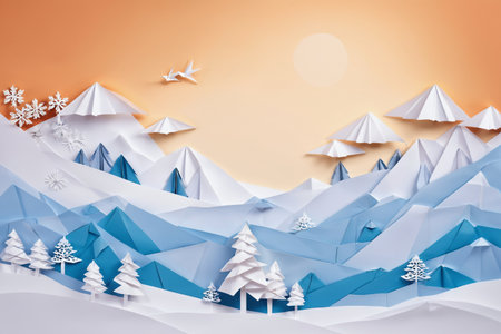 Origami Art - Winter Sceneryの素材