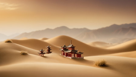 Chinese classical style miniature landscapeの素材