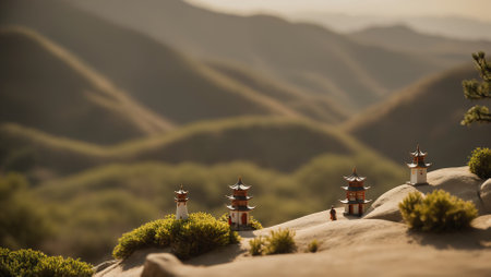 Chinese classical style miniature landscapeの素材