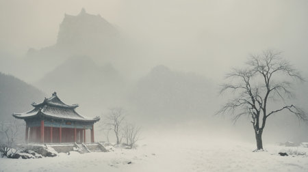 Snow Scenery of Traditional Chinese Ancient Architectureの素材