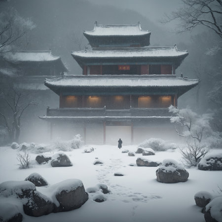 Snow Scenery of Traditional Chinese Ancient Architectureの素材