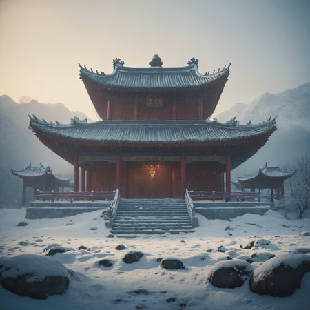 Snow Scenery of Traditional Chinese Ancient Architectureの素材