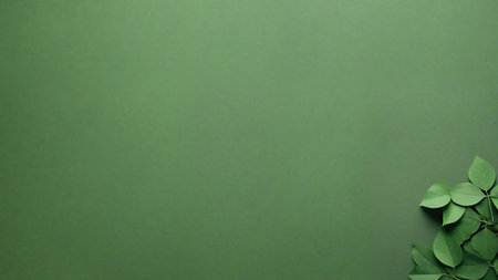 Green leaves on a green background with copy space for your text.の素材