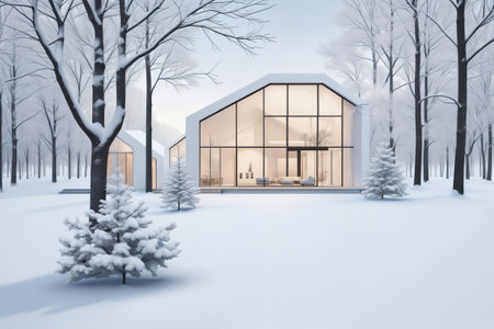 Winter Forest Architecture Sceneryの素材