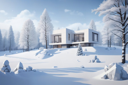 Winter Forest Architecture Sceneryの素材