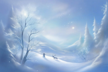 Winter ice and snow themed wallpaperの素材