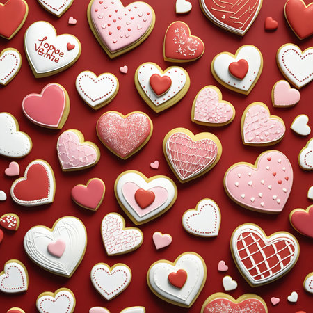 Heart shaped desserts - Valentine's Day themeの素材