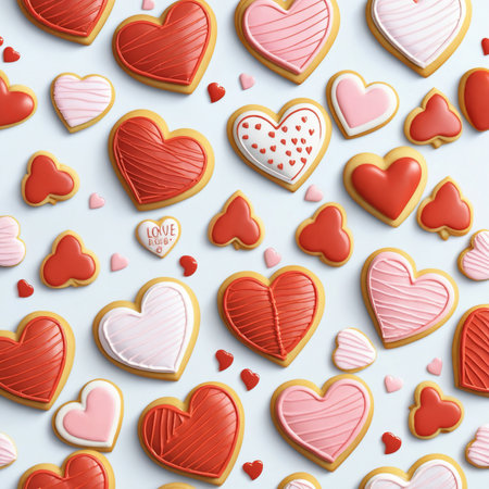Heart shaped desserts - Valentine's Day themeの素材