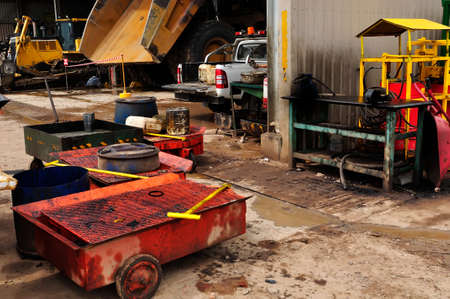 the repair of vehicles in the workshopの写真素材