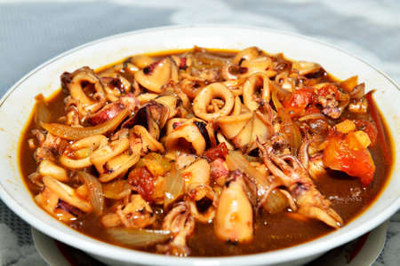 sweet and sour squidの写真素材