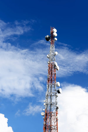 Telecommunication Tower with Antennas, mobile phone, Internet, data
