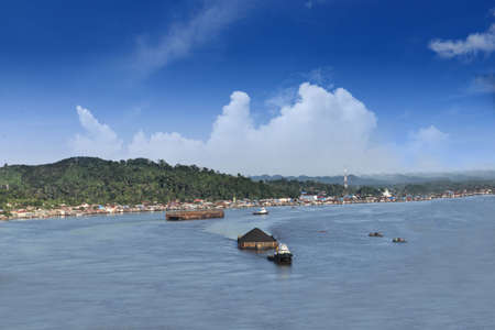 coal shipments through the river, this is the schedule for morning deliveryの写真素材