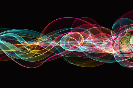 The abstract light streak background.