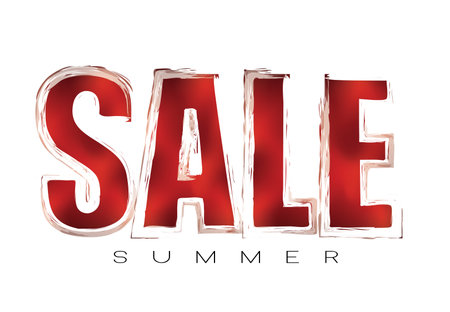 Watercolor "Sale" design template. Vector illustration.のイラスト素材