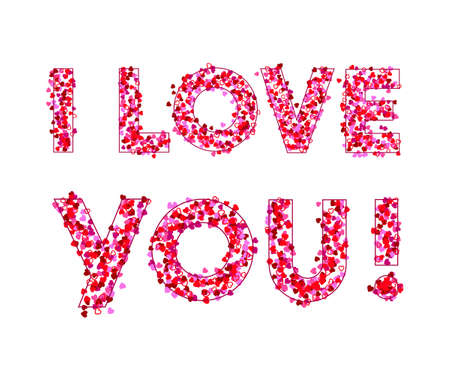 I love you card. Happy Valentine's day. Vector illustration.のイラスト素材