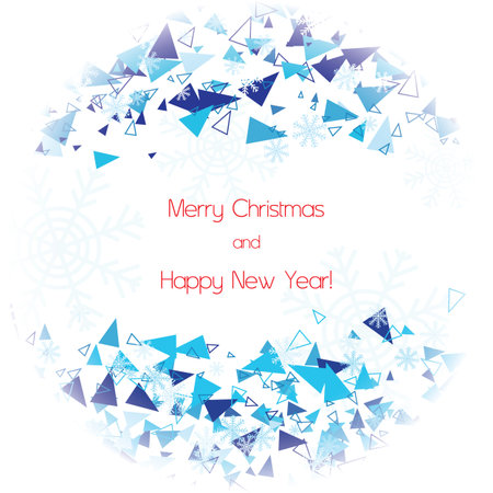 Christmas Greeting Card. Merry Christmas lettering, vector illustrationのイラスト素材