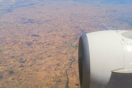 Desert view from the airplane window.