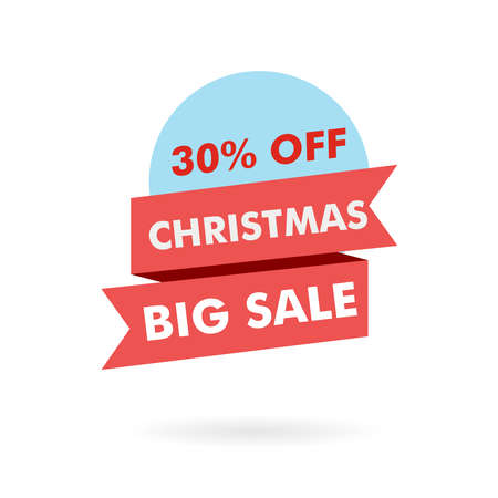 outlet badge merry christmas sale with flat designのイラスト素材