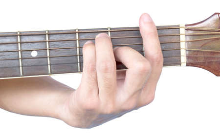 Guitar chords: F major, on a white backgroundの写真素材