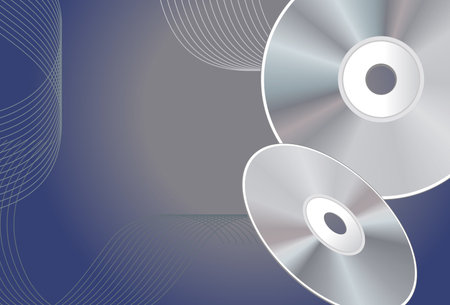 Abstract background with CDs and wiresのイラスト素材