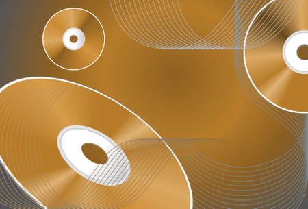 Abstract background with CDs and wiresのイラスト素材