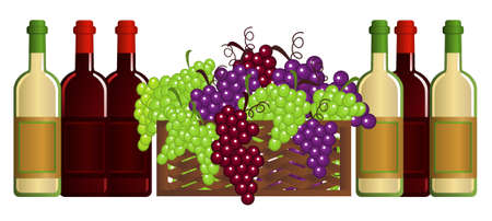 Clip-arts of wine and fruitsのイラスト素材