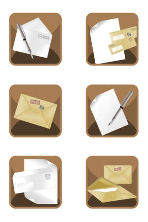 Vector letter icons isolated on white backgroundのイラスト素材