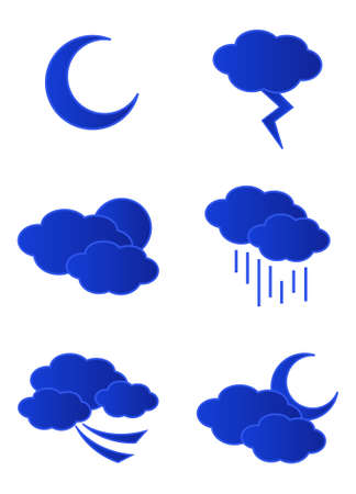 Vector weather icons isolated on white backgroundのイラスト素材