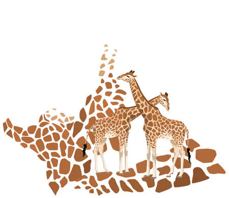 Abstract giraffe illustration with patternsのイラスト素材