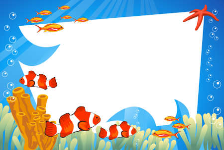 Tropical underwater scene with white space for textのイラスト素材