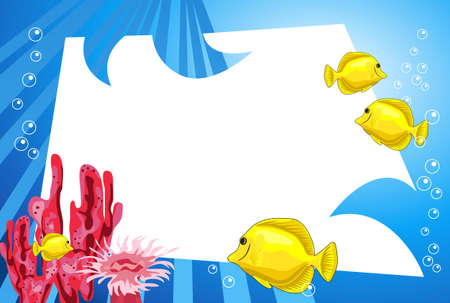 Tropical underwater scene with white space for textのイラスト素材