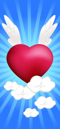 Heart on the Cloudsのイラスト素材