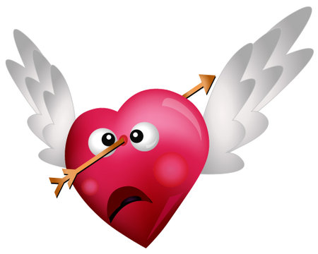 Flying Heart Shot with an Arrowのイラスト素材