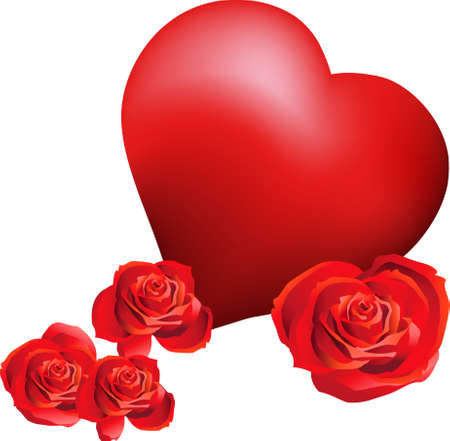 Heart with Rosesのイラスト素材