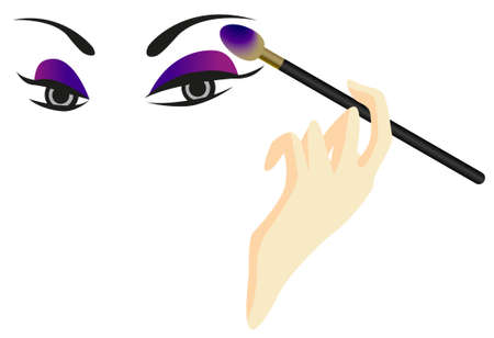 Eyes Sketch with eyeshadow isolated on white backgroundのイラスト素材