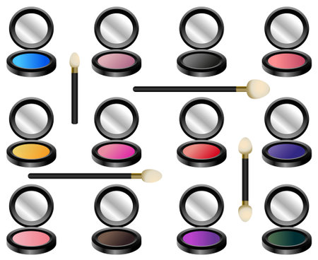 Eye Shadow Set isolated on white backgroundのイラスト素材