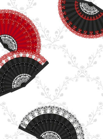 Background with spanish fans のイラスト素材