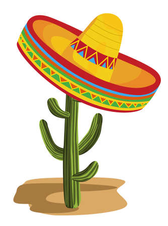 Sombrero on Cactus のイラスト素材