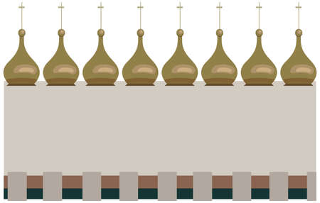 Ornamental frame illustration with onion domes, isolated on whiteのイラスト素材
