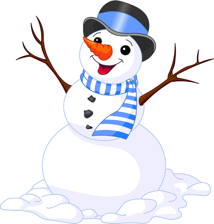 christmas illustration of funny cute snowman christmas illustration of funny cute snowman