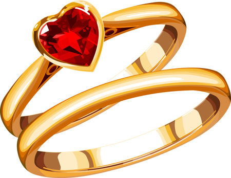 two wedding rings on a white backgroundのイラスト素材