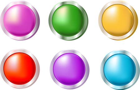 Set of smooth shiny buttonsのイラスト素材