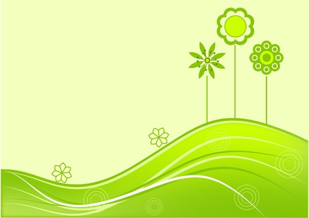 Floral summer background with copy space,global colors.のイラスト素材