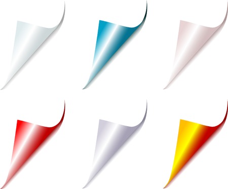 Set of bent different colors page corners のイラスト素材