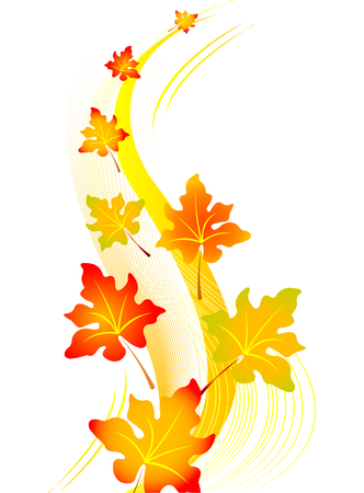 Decorative swirling autumn design. Vectorのイラスト素材