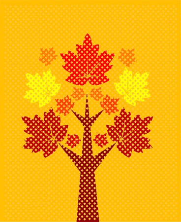 Abstract autumn tree with leaves のイラスト素材